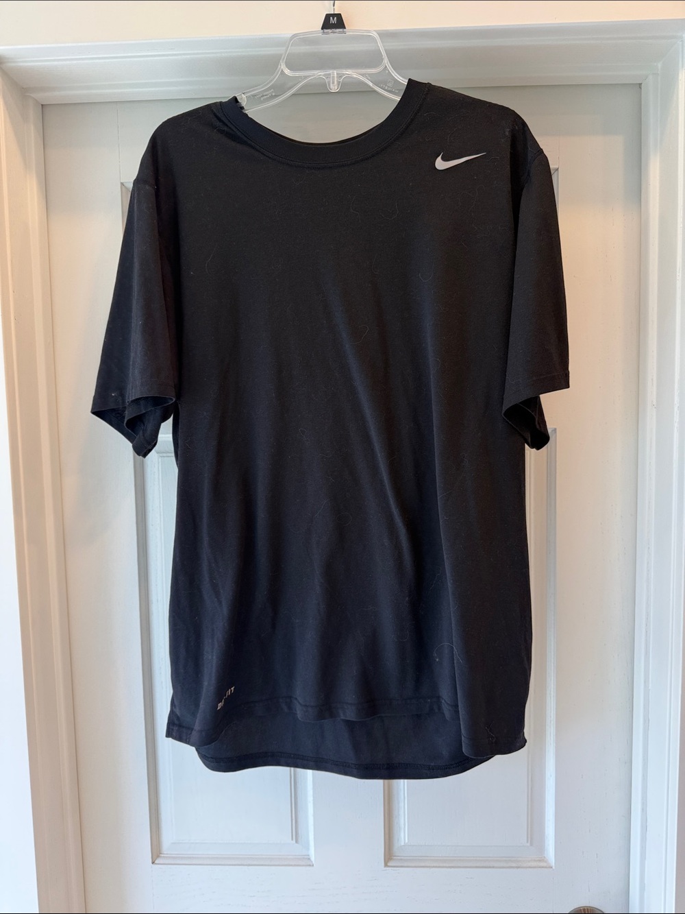 Nike Black Short-Sleeve Performance Tee with Silver Swoosh